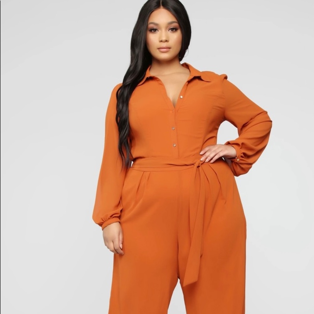 Orange Plus Size Jumpsuit